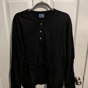 Men's black Henley long sleeve